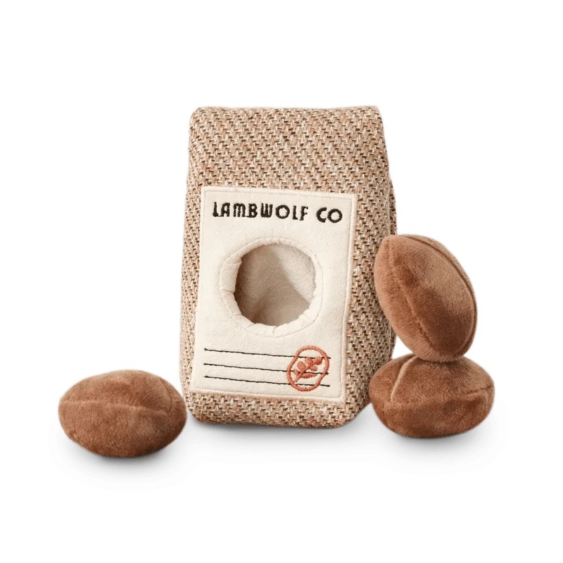 Lambwolf Coffee Beans Schnüffelspielzeug mit 3 Quietscher Kaffeebohnen