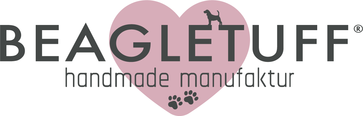 BEAGLETUFF® Logo – handmade Manufaktur für Hundezubehör mit Herz und Pfote