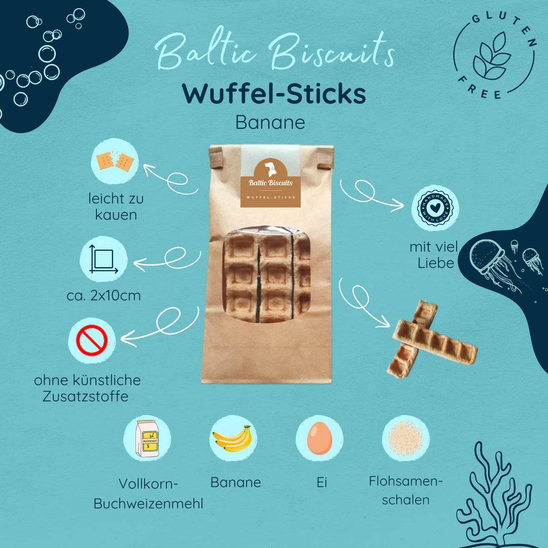 Baltic Biscuits Wuffel-Sticks – Banane oder Hagebutte - Beagletuff