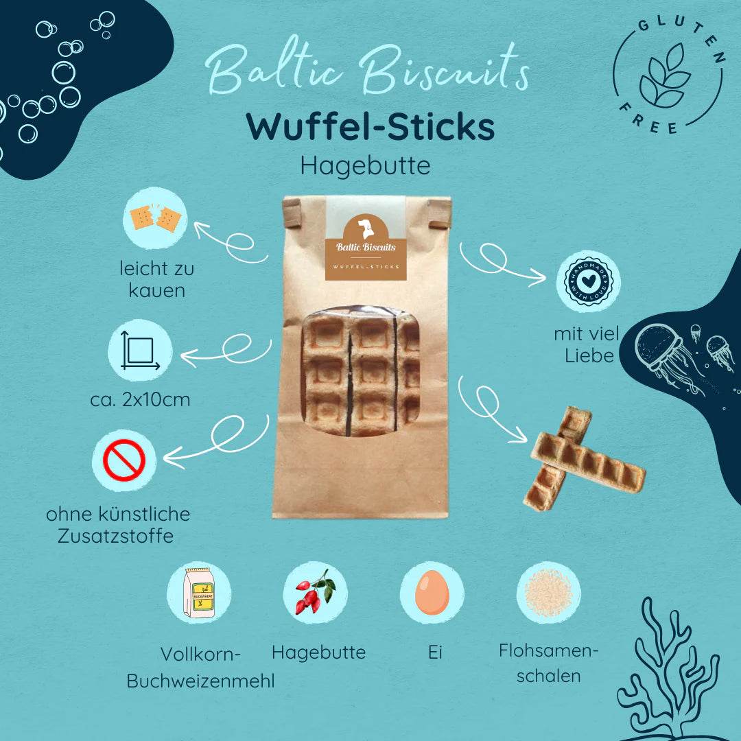 Baltic Biscuits Wuffel-Sticks – Banane oder Hagebutte - Beagletuff
