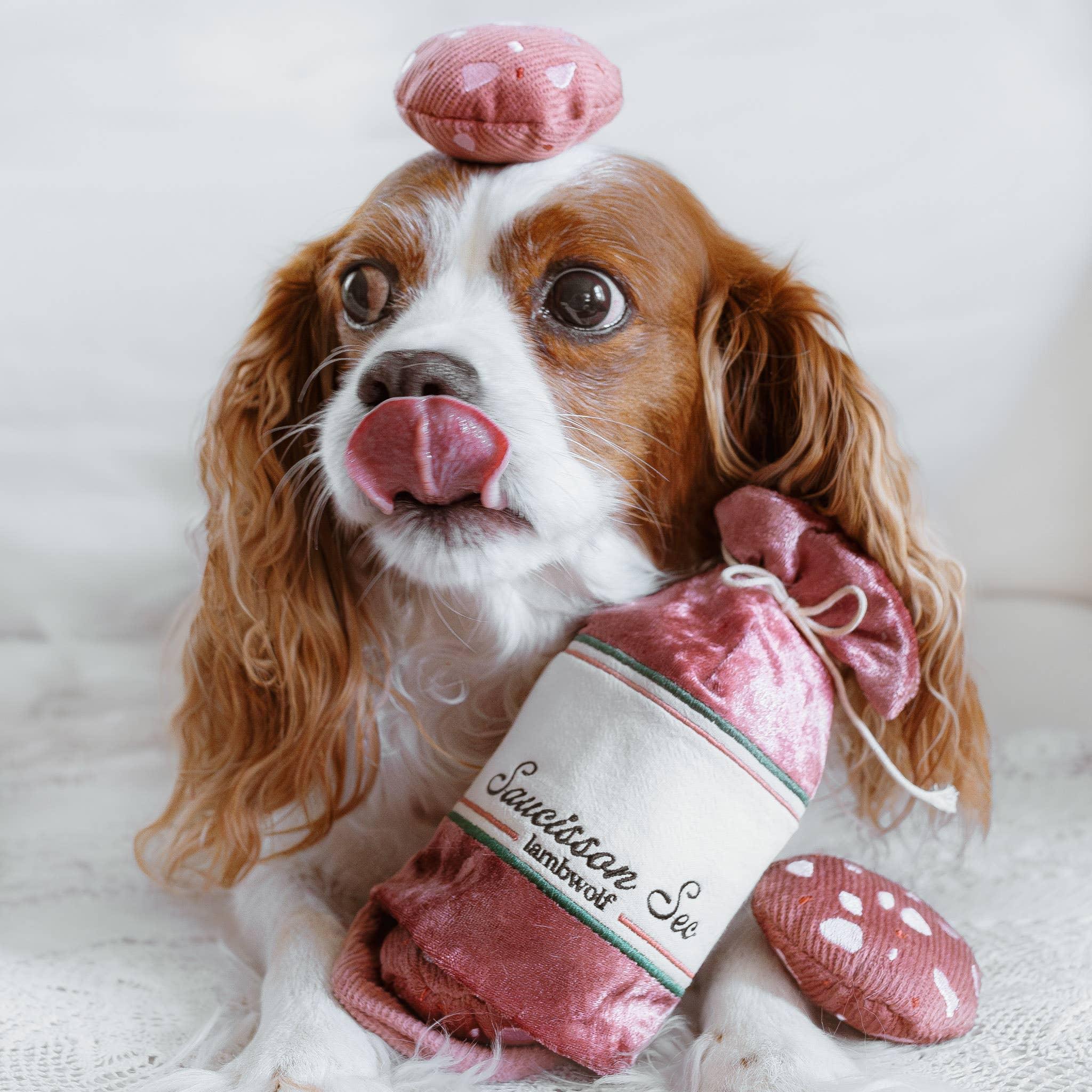 Lambwolf Saucisson Sec Versteckspielzeug mit drei Quietschwürstchen - Beagletuff