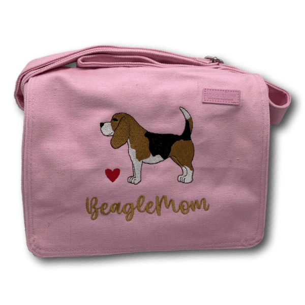 Canvastasche Schultertasche rosa BeagleMom Beagle tricolor - Beagletuff