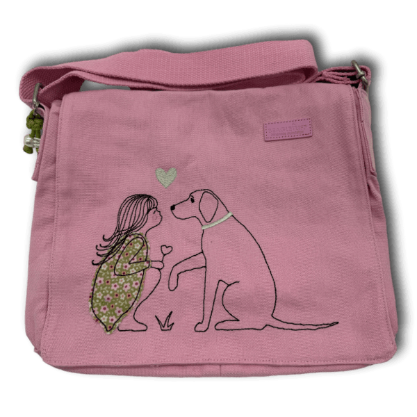 Canvastasche Schultertasche rosa Edition Hundeliebe - Beagletuff