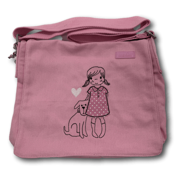 Canvastasche Schultertasche rosa Edition Hundeliebe - Beagletuff