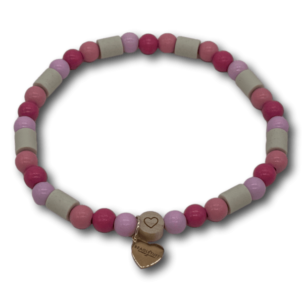 EM Keramik Perlenkette Hund Holzperlen rosa/pink - Beagletuff