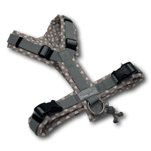 Y-Geschirr BT EasyWalk® Gr. S grau Herzen taupe Sofortkauf