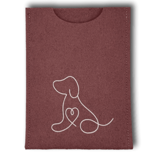 Filzhülle Heimtierausweis rosa hoch – Hund weiß - Beagletuff