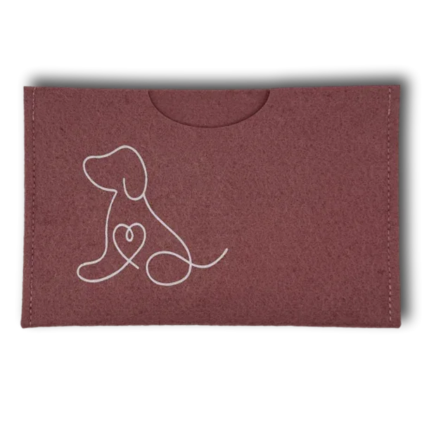 Filzhülle Heimtierausweis rosa quer – Hund weiß - Beagletuff