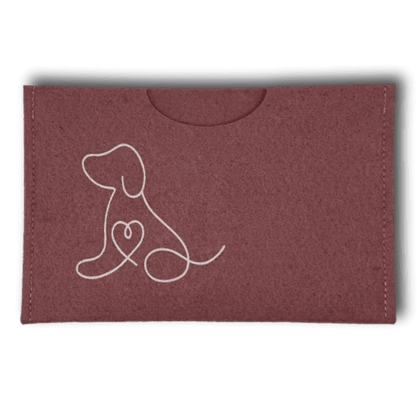 Filzhülle Heimtierausweis rosa quer – Hund weiß - Beagletuff