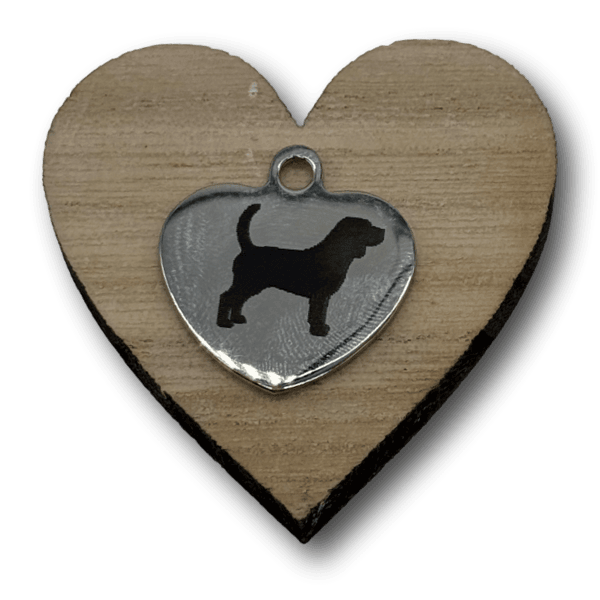 Edelstahl Hundemarke personalisiert Herz oder Knochen - Beagletuff