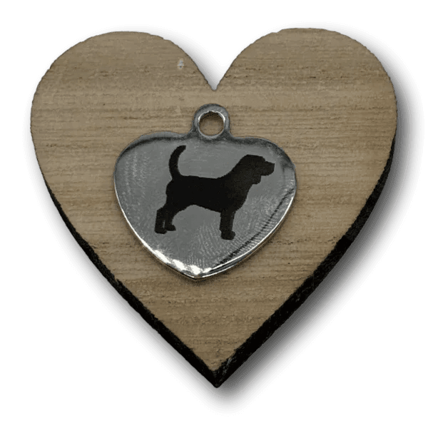 Edelstahl Hundemarke personalisiert Herz oder Knochen - Beagletuff