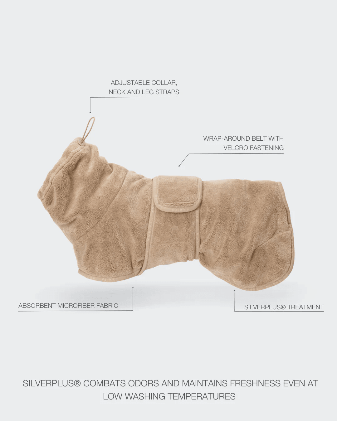 PAIKKA Drying Coat Taupe - Beagletuff