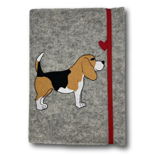 Kalender 2026 aus Wollfilz mit Hundemotiv - Beagletuff