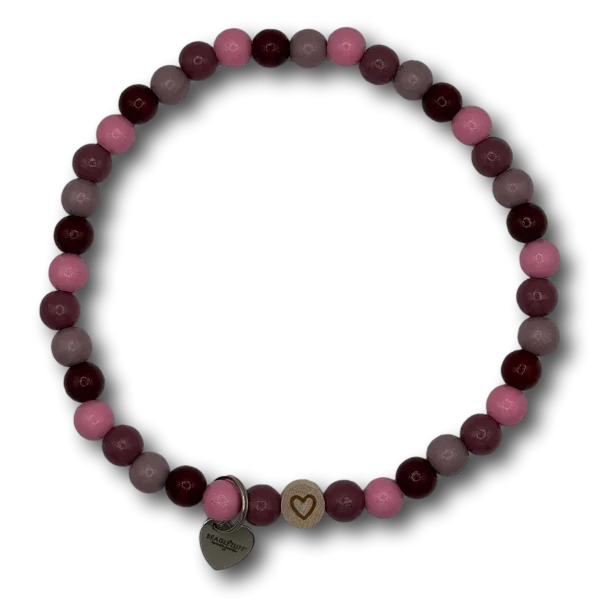 Perlenkette Hund Holzperlen Blütenzauber mauve - Beagletuff
