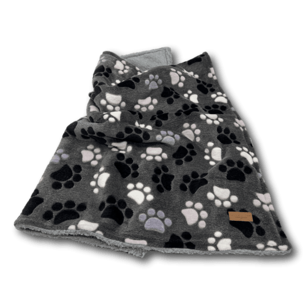 Hunde Kuscheldecke Pfoten grau - Beagletuff