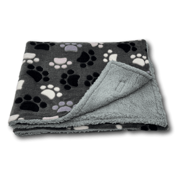 Hunde Kuscheldecke Pfoten grau - Beagletuff