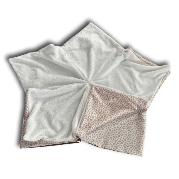 Sternenbodenkissen Gr. L creme Pfötchen hellbraun - Beagletuff