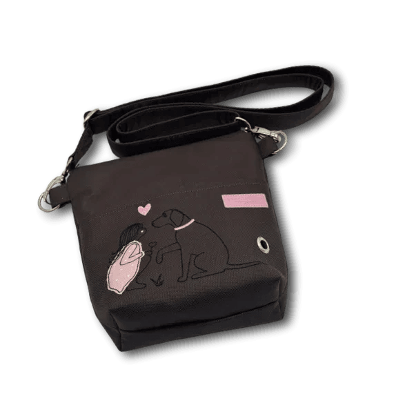 BT WuffBag Hundeliebe dunkelbraun rosa - Beagletuff