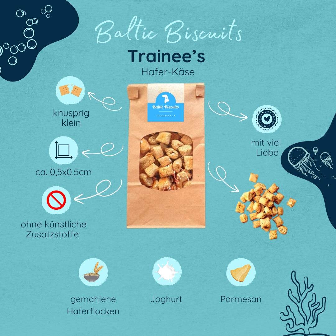 🎯 Trainee’s – Trainingsleckerlis mit Hafer, Joghurt & Parmesan von Baltic Biscuits - Beagletuff