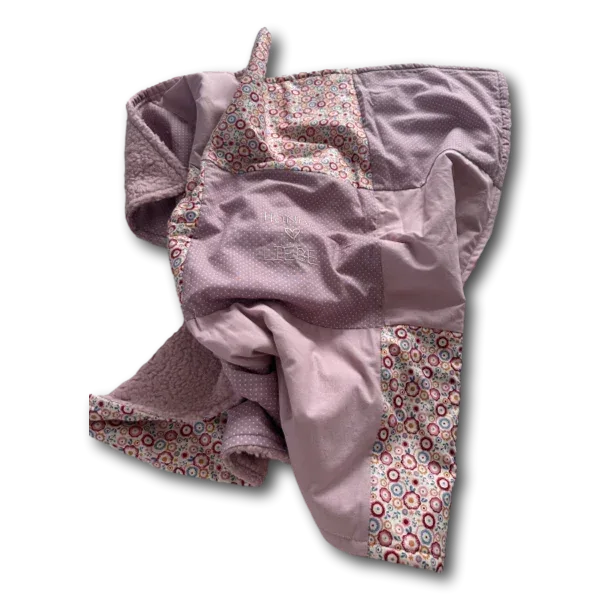 Hunde Kuscheldecke Patchwork Hundeliebe altrosa beige - Beagletuff