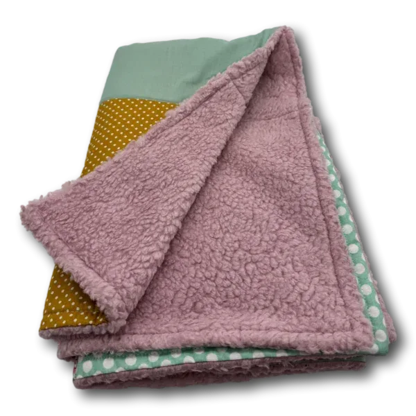 Hunde Kuscheldecke Patchwork Hundeliebe mint senfgelb - Beagletuff