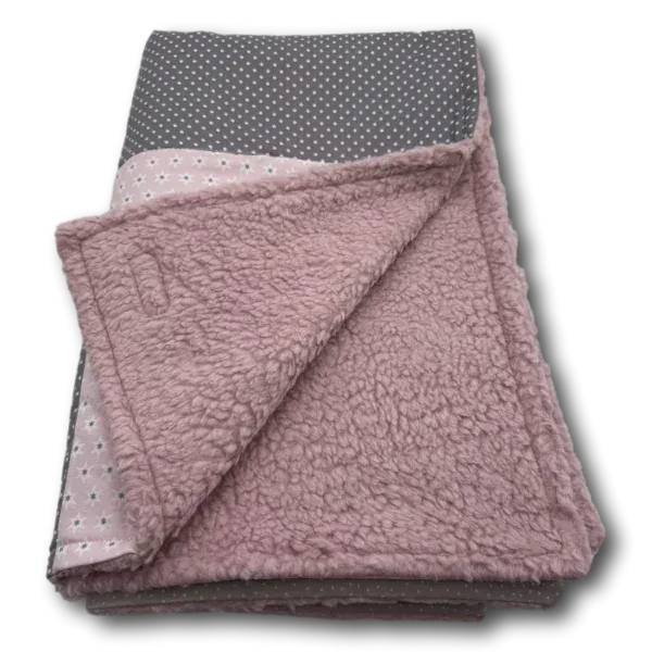 Hunde Kuscheldecke Patchwork Hundeliebe rosa grau - Beagletuff