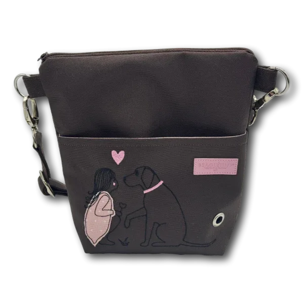 BT WuffBag Hundeliebe dunkelbraun rosa - Beagletuff